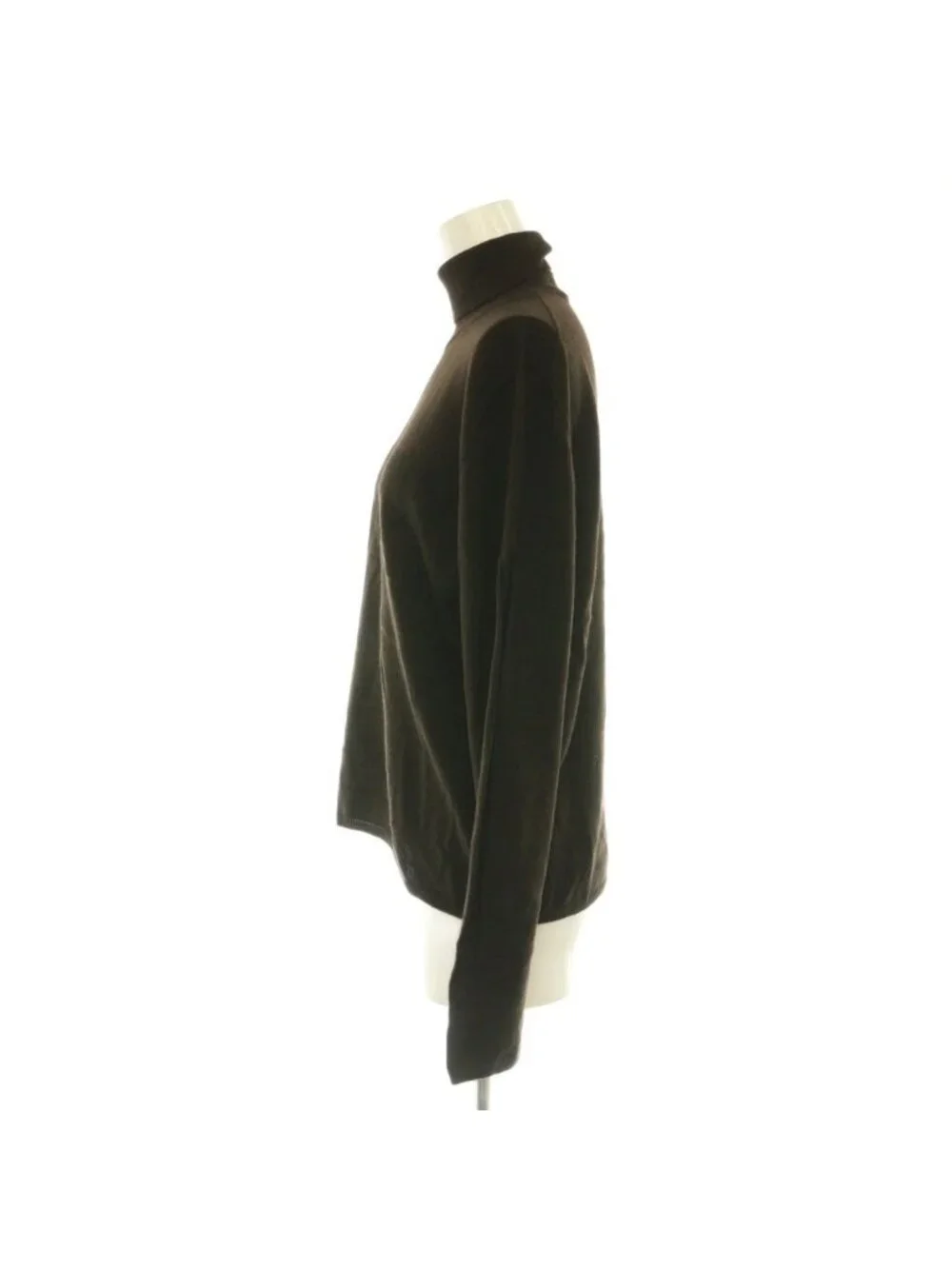 Gucci Knit Top Long Sleeve Turtleneck Silk Blend Brown Sweater